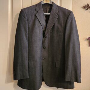 Men's Dress Jacket Gray with Pinstripes